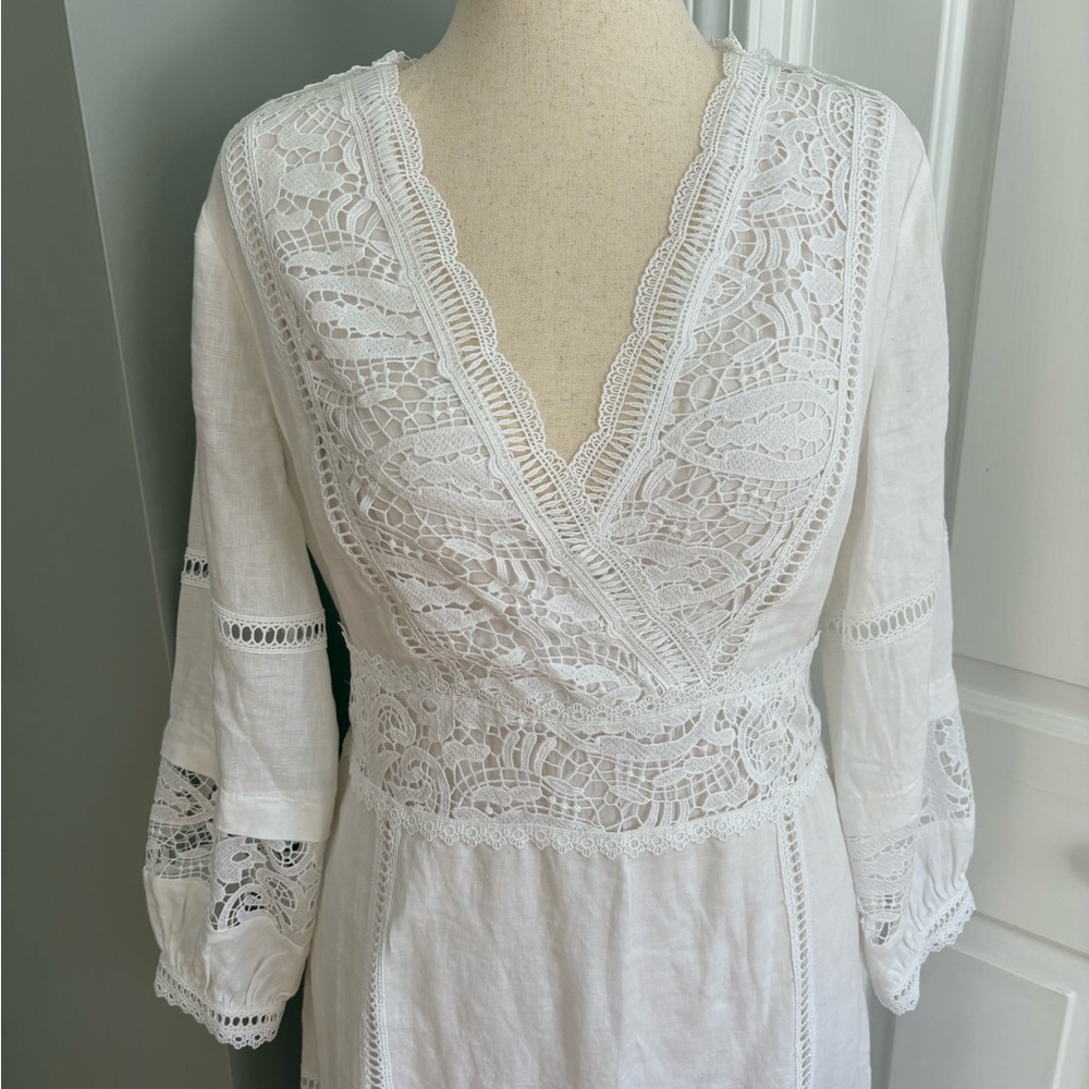 Soft Surroundings White Lace Long Sleeve Maxi Dress - Picture 2 of 14